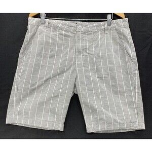 Peacocks  100% Cotton  Shorts Checkered Plaid  Mens W36 Gray Bermuda Lightweight